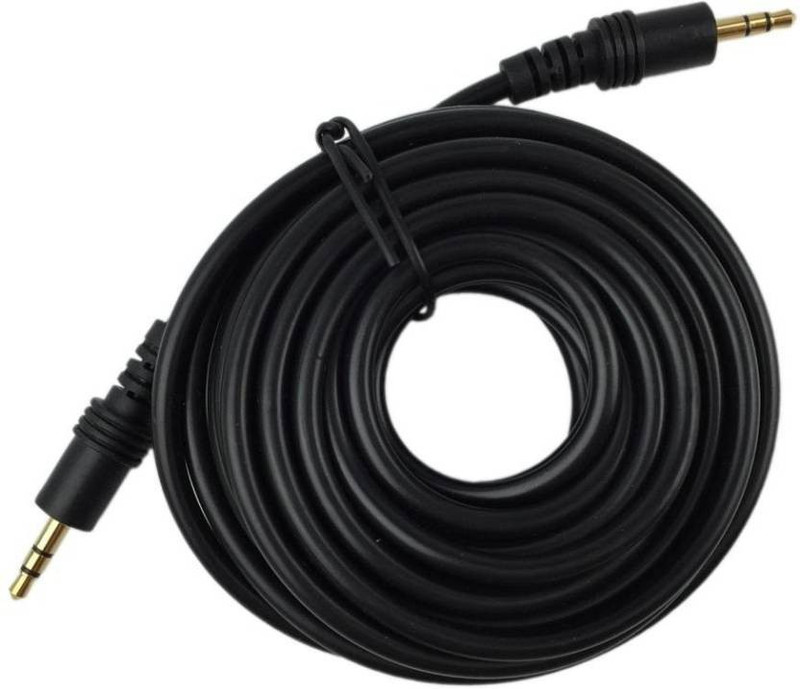 kebilshop  TV-out Cable 3.5mm jack male to male 10 meter Aux Cable.(Black, For Home Theater)