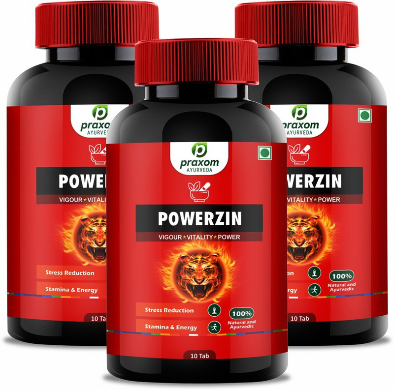 praxom Powerzin pack of three(10+10+10 Tablets) for Men's Vitality(30 Tablets)