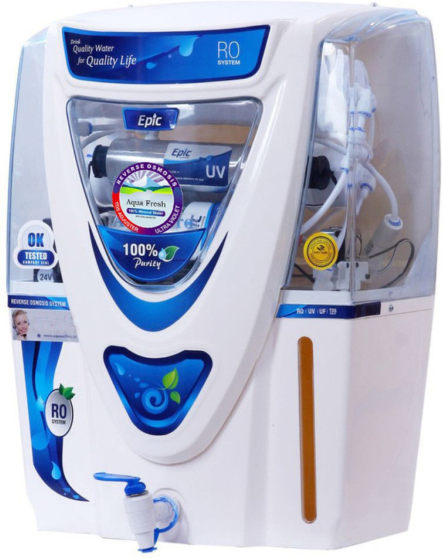 Aqua Fresh EPICAQUA+RO+UV+UF+TDSADJUSTER 15 L RO Water Purifier(Blue)