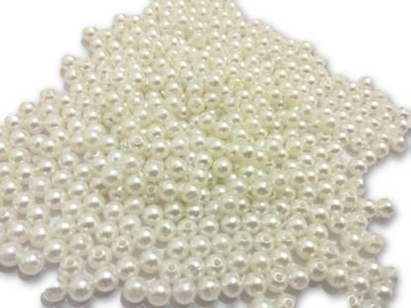 fashion cluster Pearls Beads for Craft Jewellery Embroidery Making Purpose Round Shape (100 Pieces, 6MM)