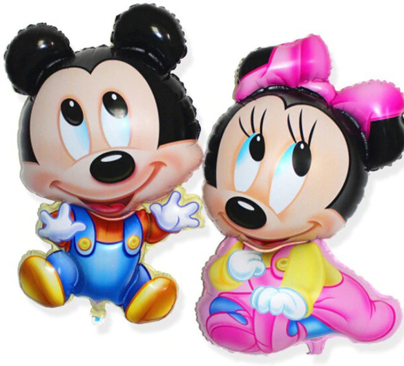 kubergift Printed MIckey minnie foil ballon latex Balloon(Red, Pack of 2)