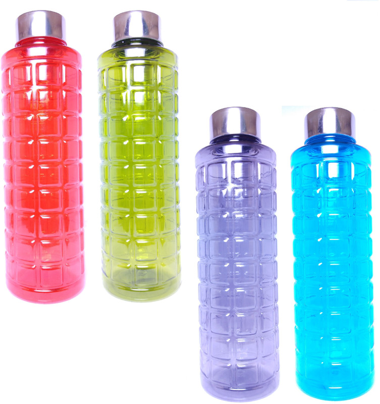 tupper bottle WATER-bottle-steel Designer-Bottle 4000 ml Bottle(Pack of 4, Red, Blue, Green, Purple)