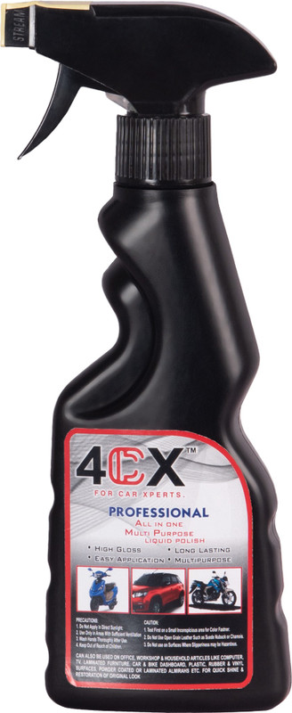 4cx Liquid Car Polish for Leather, Tyres, Windscreen, Dashboard, Metal Parts, Chrome Accent, Headlight, Exterior(250 ml)