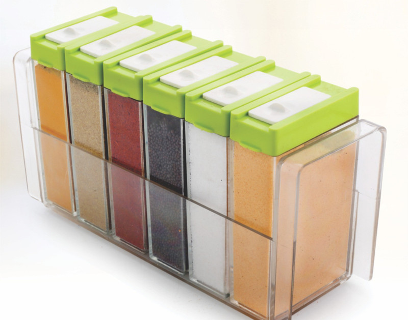 Buy Triones 6 In 1 Spice Rack 90 ml Polypropylene Plastic Spice Container Pack of 6 Green Online at desertcartSeychelles