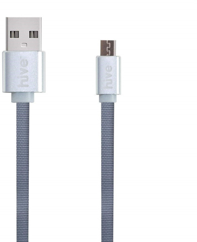 hive Nylon Braided 3.0A Micro USB Cable for Fast Charging and Data Transfer 1 m Micro USB Cable(Compatible with Android Smartphones & Portable Mobile Devices, Grey, One Cable)