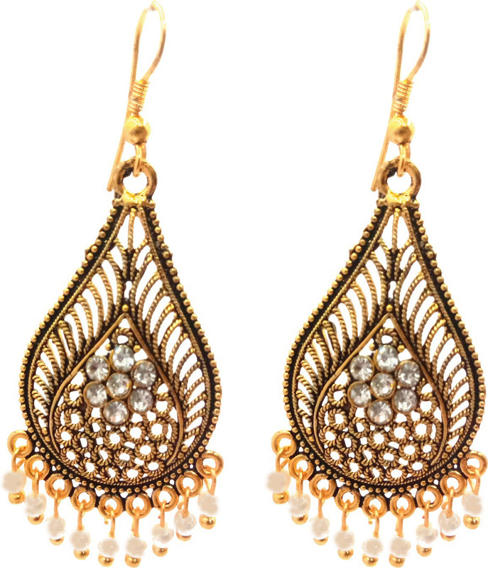 siddhi art jewellery new styles earring gold oxidised party wear for womans and girls Diamond Metal Huggie Earring