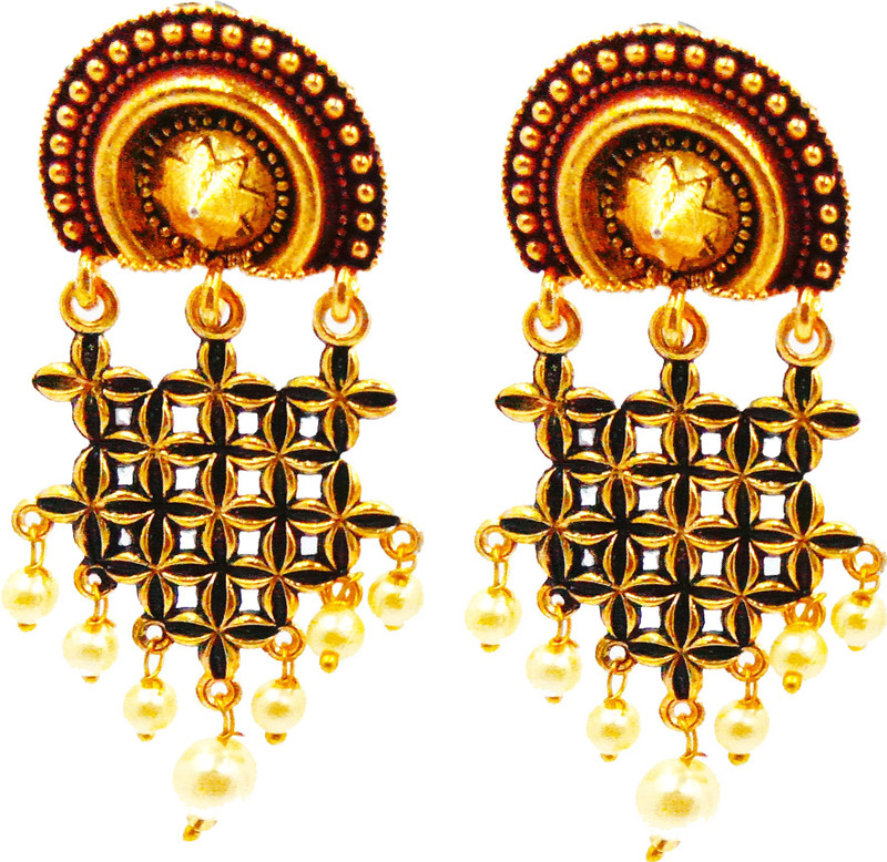 siddhi art jewellery Traditional Pearl Jhumka Earring Pearl Metal Drops & Danglers