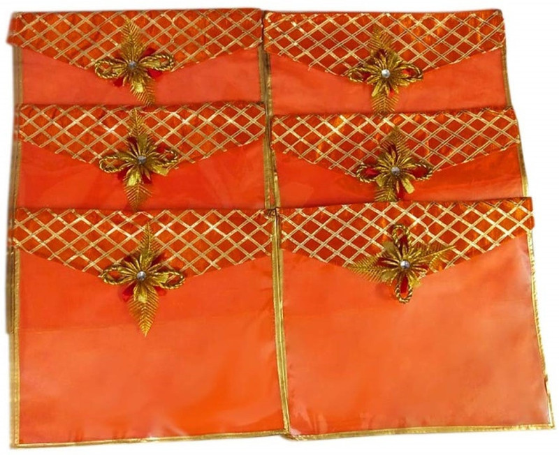 shoppyana COVER3 Flip Saree Cover with Golden Broach. (Orange) COVER3(Orange)