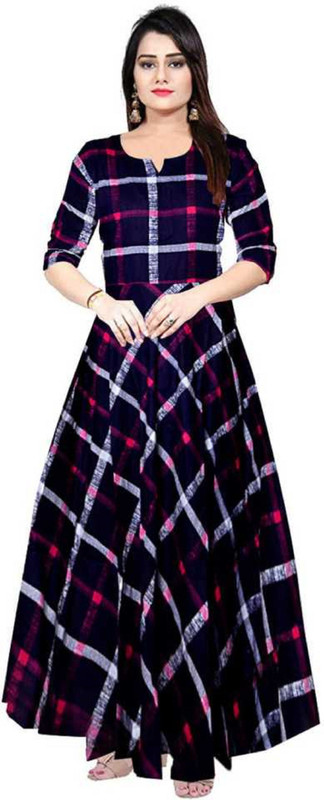 krisha enterprise Anarkali Gown(Multicolor)