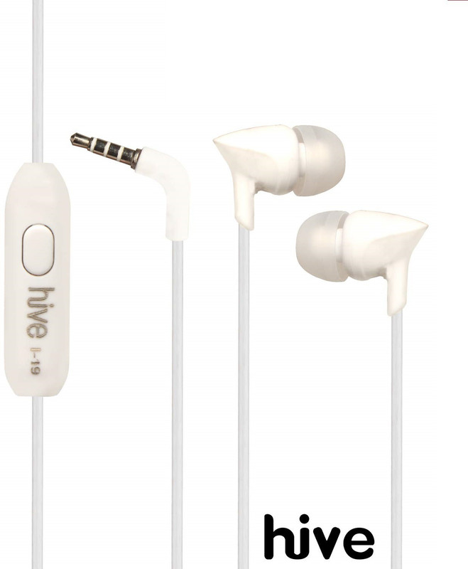 hive I-19C Wired Earphone in-Ear Earbuds Stereo Bass Headphone Wired Headset with Mic(White, In the Ear)