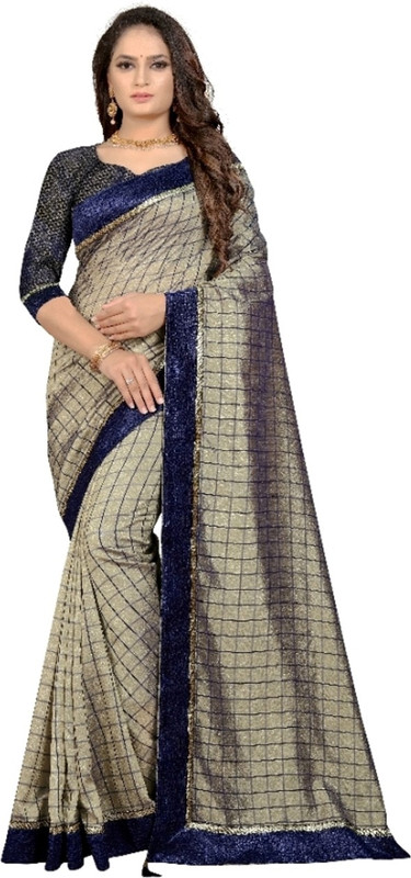karkar Floral Print Ganga Jamuna Art Silk Saree(Grey)