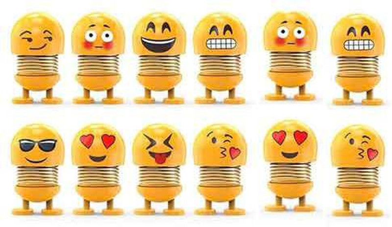 sipshoppe Emoji Spring smiley doll Decorative Showpiece  -  7 cm(Plastic, Yellow)