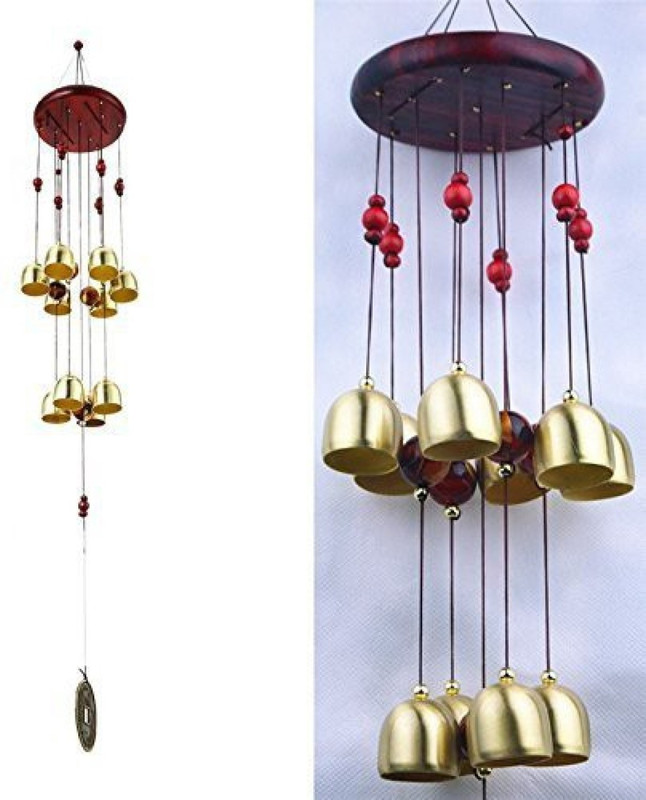 Sanol Lovely Metal Bell Wind Chimes For Home Decoration Feng Shui Wind Chime Wooden Wind Chimes For Home In Windchimes Shanol Iron Plastic Wood Windchime 22 Inch Multicolor Buy Online In Austria At
