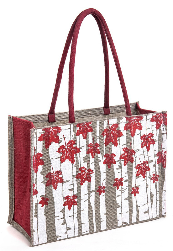 H&B Jute Bag | Shopping Bag - Winter Fall - Grey Waterproof Multipurpose Bag(Red, 12 L)