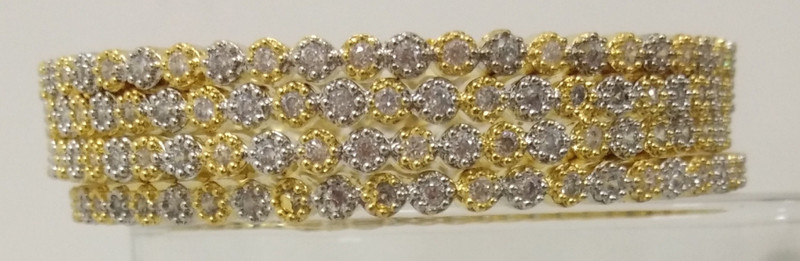 velvet touch collection Alloy Gold-plated, Sterling Silver Bangle Set(Pack of 4)