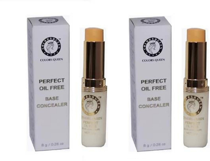 colors queen Perfect Oil Free Base Concealer (beige, 8 g) pack of 2 Concealer(Beige, 16 g)