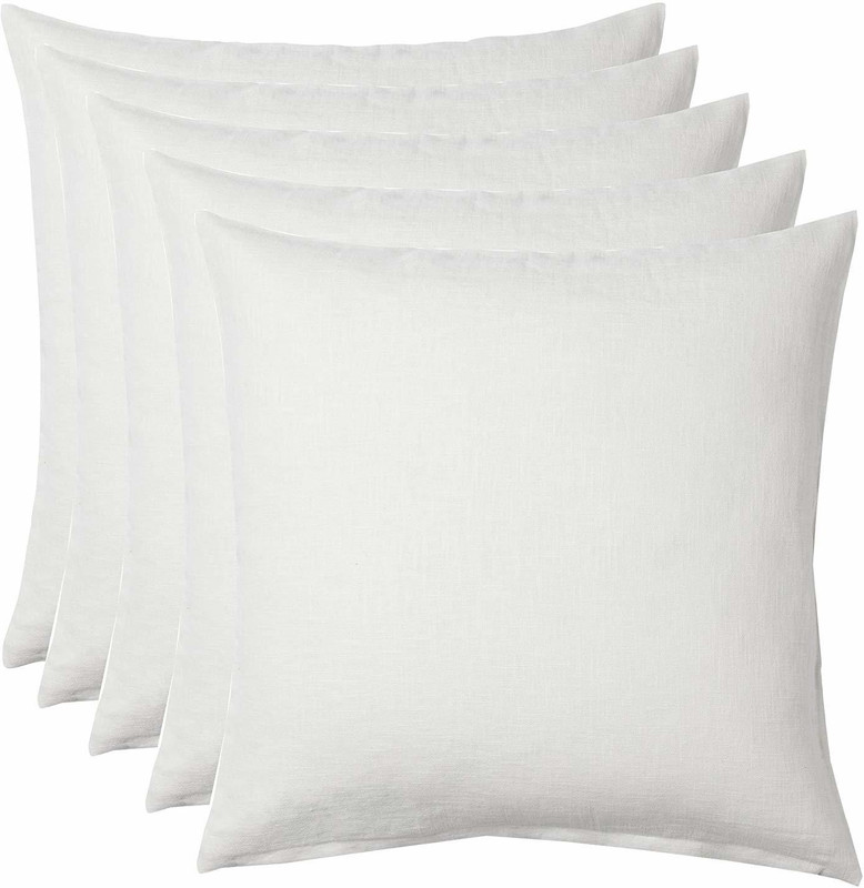 clasora Polyester Fibre Solid Cushion Pack of 5(White)