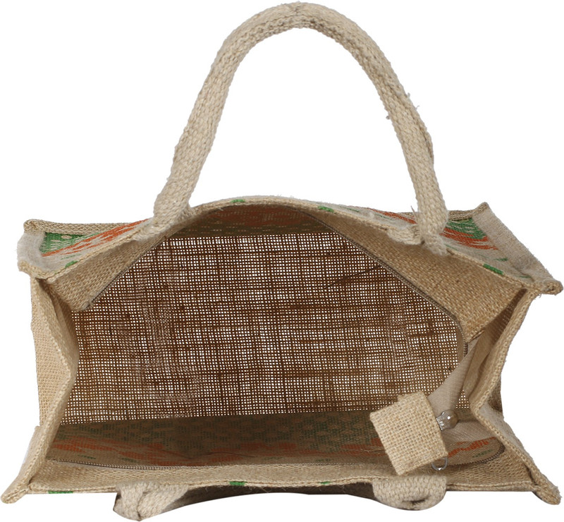 KUBER INDUSTRIES Jute (Green)-CTKTC13288 Grocery Bag(Multicolor)