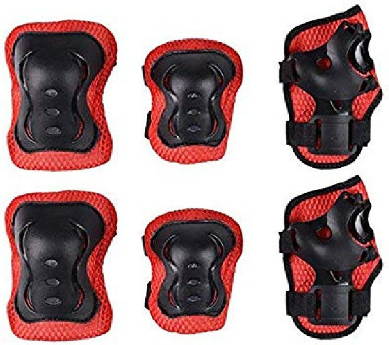 JERN Skating 6 Pcs. Guard Set (Knee,Elbow & Palm Guard) ( Red ) Skating Guard Combo(Red)