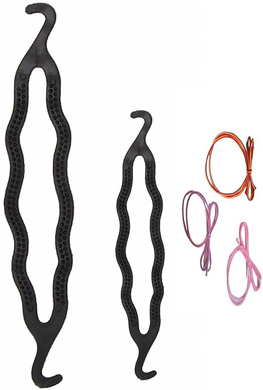 rkdenterprises Bob Pins, Bobby Pins, Side Pins Pack of 12 pin black , 2 pins new design silver Hair Pin, Rubber Band(Multicolor)