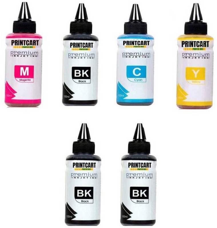 printcart Compatible Ink for HP GT51 GT52 Color Set Refill Ink Bottle for GT 5820 5810 Multi Color Ink Bottle(Black, Magenta, Yellow, Cyan)