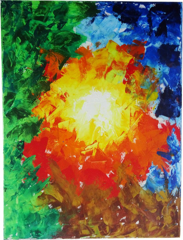 vgocart Colorful Modern Abstract Art Abstract Painting Canvas 23.5 inch x 18 inch Painting