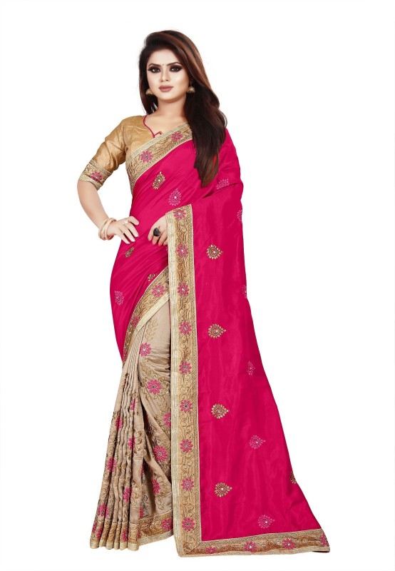 b bella creation Embroidered Bollywood Georgette, Net Saree(Multicolor)