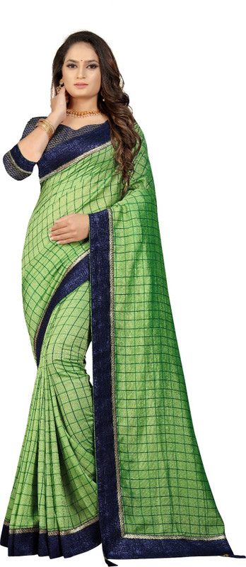 karkar Embroidered Ganga Jamuna Art Silk Saree(Pack of 2, Light Green)