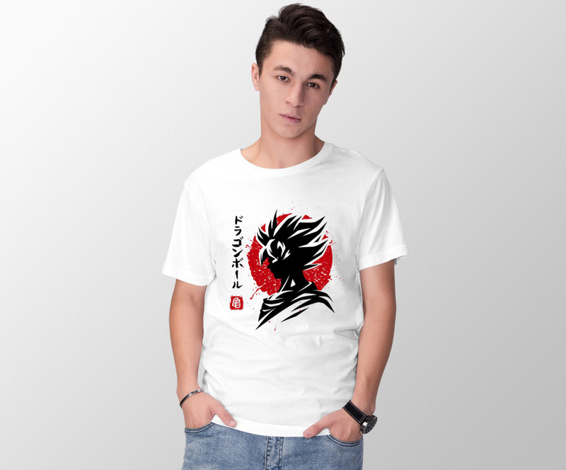 print casual Printed Men Round Neck White T-Shirt