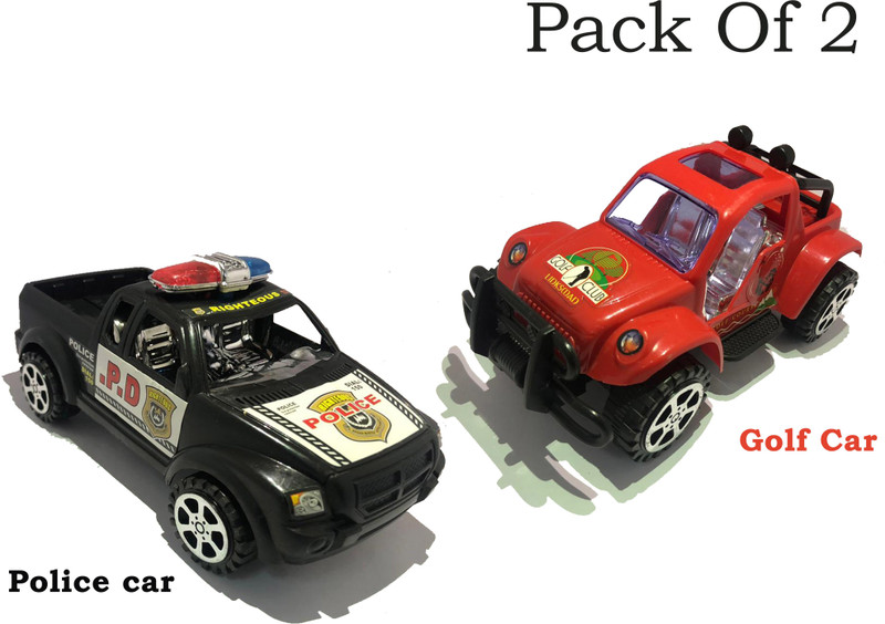 signix New Golf car & Police car combo(Multicolor, Pack of: 2)
