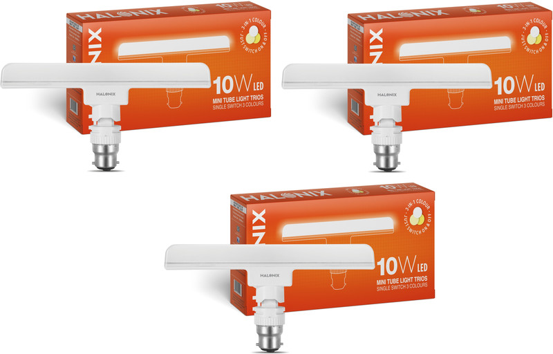 halonix 10 W T-Bulb B22 LED Bulb(Multicolor, Pack of 3)