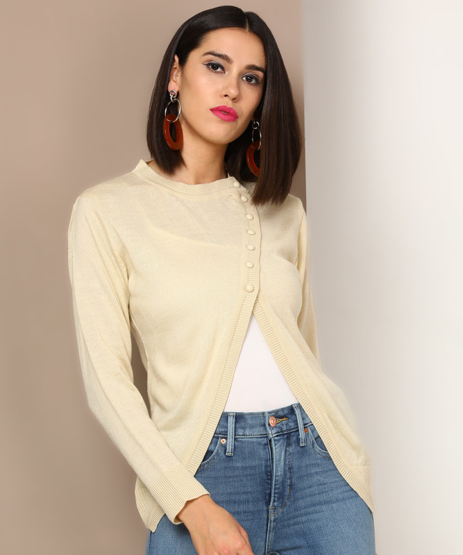 avirate Women's Button Solid Cardigan