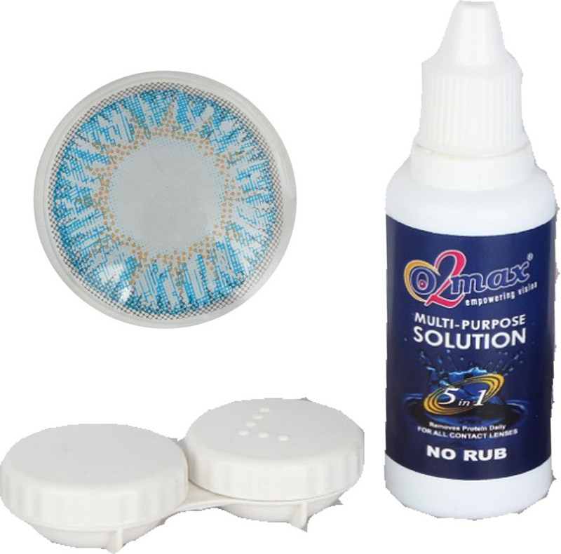 o2max Crazy 3-Tone Blue Yearly Disposable Colored Lenses With Spherical Power Yearly(-2.75, Colored Contact Lenses, Pack of 1)