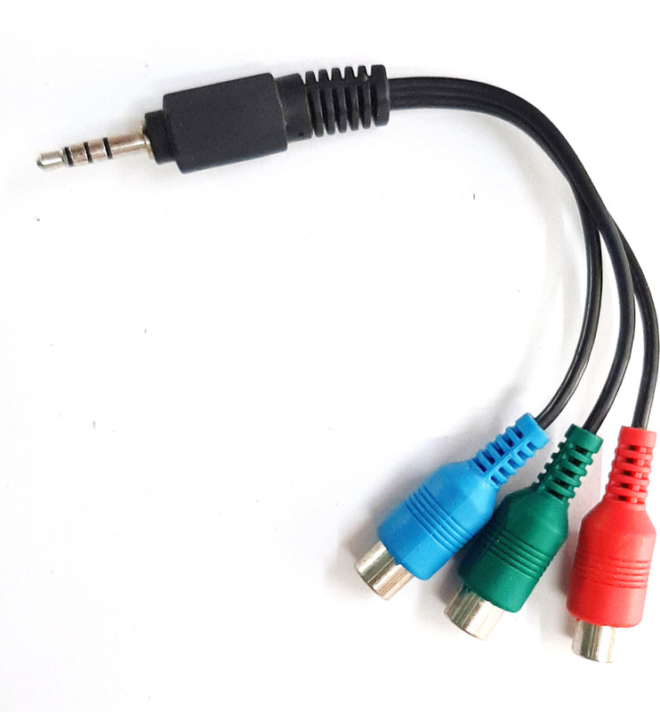 nivron AUX TO 3 RCA 0.2 m RCA Audio Video Cable(Compatible with TELEVISION, SPEAKERS, HDTV, HOME THEATRE ETC., Black)