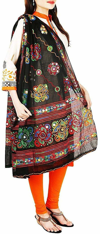 manaswini creations Cotton Blend Embroidered Women Dupatta