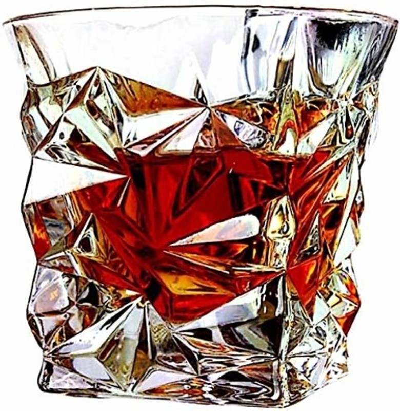 shopguru india Glass Set Diamond Cut Design Crystal Clear Glass Set of 6 pcs Glass(Glass, 310 ml, Clear, Pack of 6)