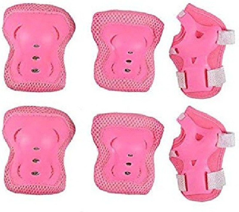 JERN Skating 6 Pcs. Guard Set (Knee,Elbow & Palm Guard) ( Pink ) Skating Guard Combo(Pink)