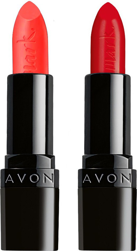 Avon Mark. Epic Lipstick With Built-In Primer(coral burst, red extreme, 7.2 g)