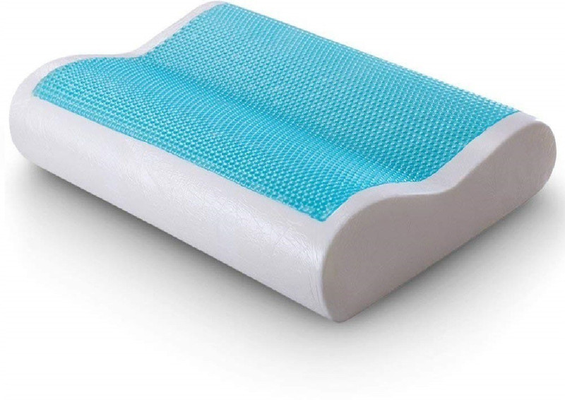 ketmart Gel Solid Orthopaedic Pillow(White, Blue)