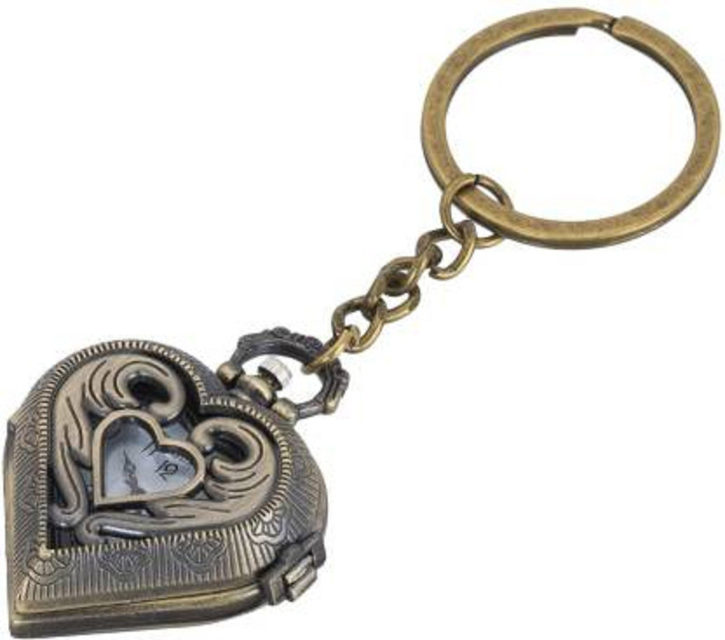 Msnakshatra Lovely Heart shape Fancy pocket watch Heart shape pocket watch Metal Alloy Pocket Watch Chain