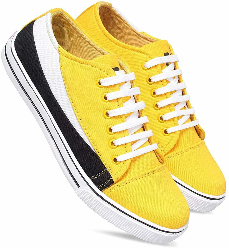 Yellow canvas top shoes mens