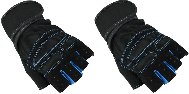 NIRVA Anti-Slip Weight Lifting Gloves for Weightlifting,Cross Training Gym & Fitness Gloves(Black, Blue)