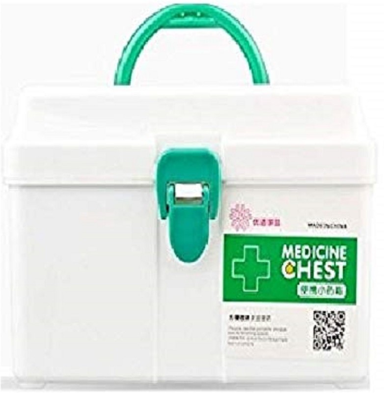 Valida Medical Kit Box Plastic First Aid Emergency Medical Kit Box Storage Box(White)