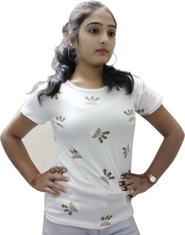 glamorous fashion villa Casual Half Sleeve Printed Women Multicolor Top