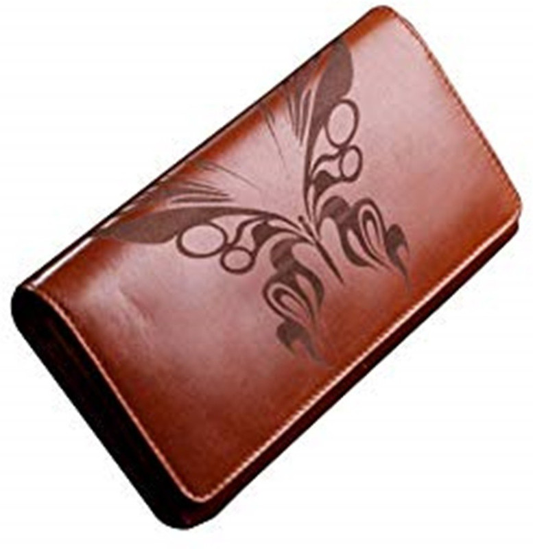 karmanah Women Brown Genuine Leather Wallet(16 Card Slots)