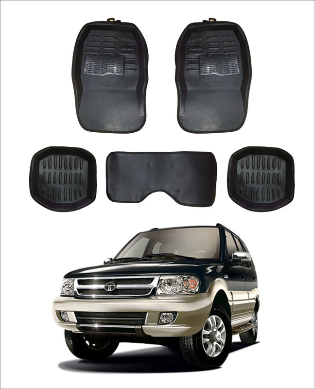 trigcars PVC 3D Mat For  Tata Safari(Black)