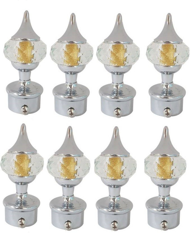 tajhardwaregallery Gold, White Rod Rail Bracket, Curtain Knobs