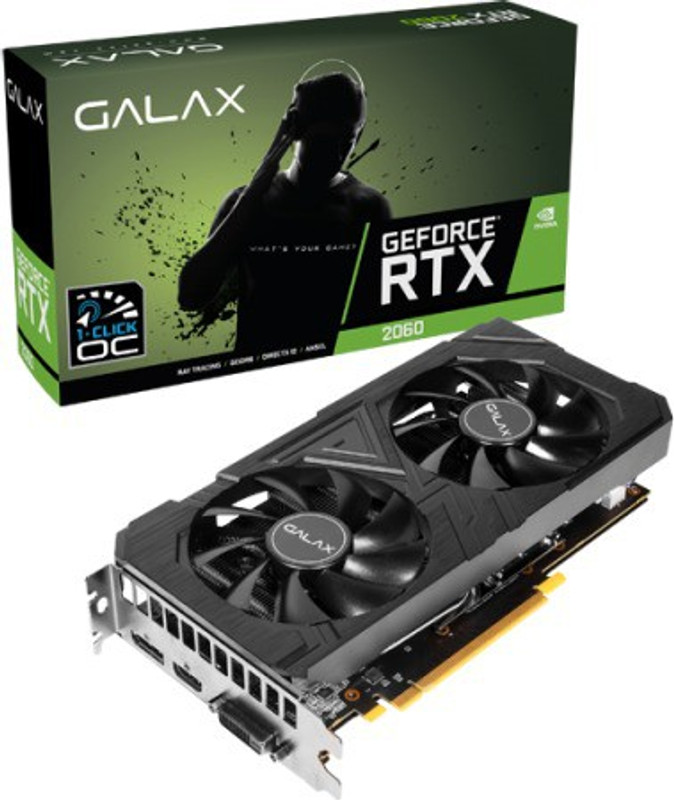 GALAX NVIDIA Geforce 2060 EX (1-Click OC) 6 GB GDDR6 Graphics Card(Black)