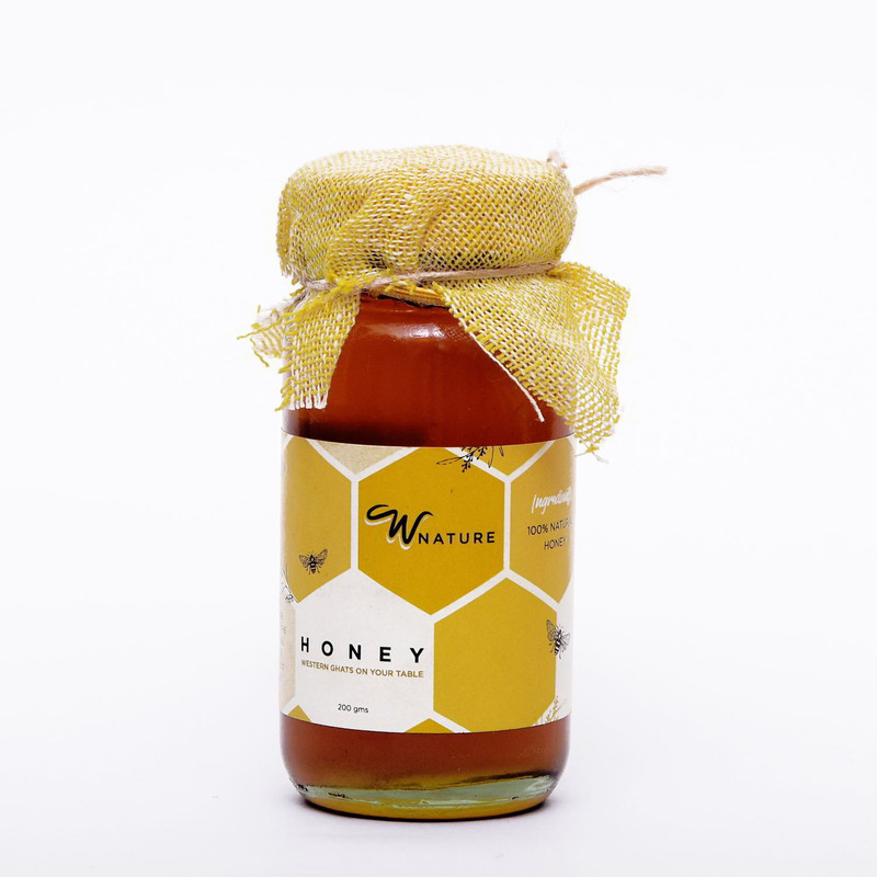 wnature Organic Wild Raw Honey 200 G-100% Pure & Natural(200 g)