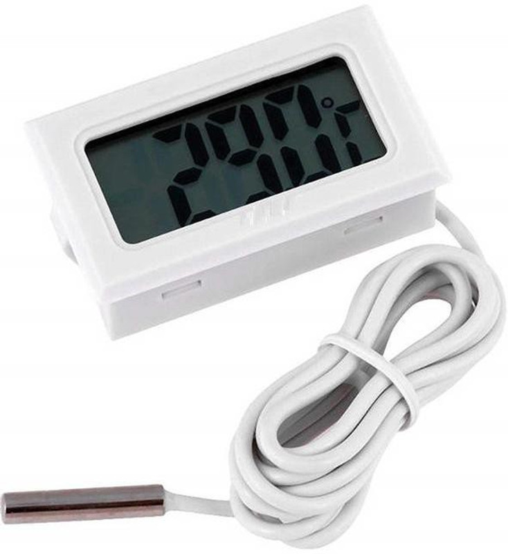 Fedus Mini LCD digital Thermometer Sensor Wired for Room Temperaure/Fridges White Thermometer with Fork Kitchen Thermometer